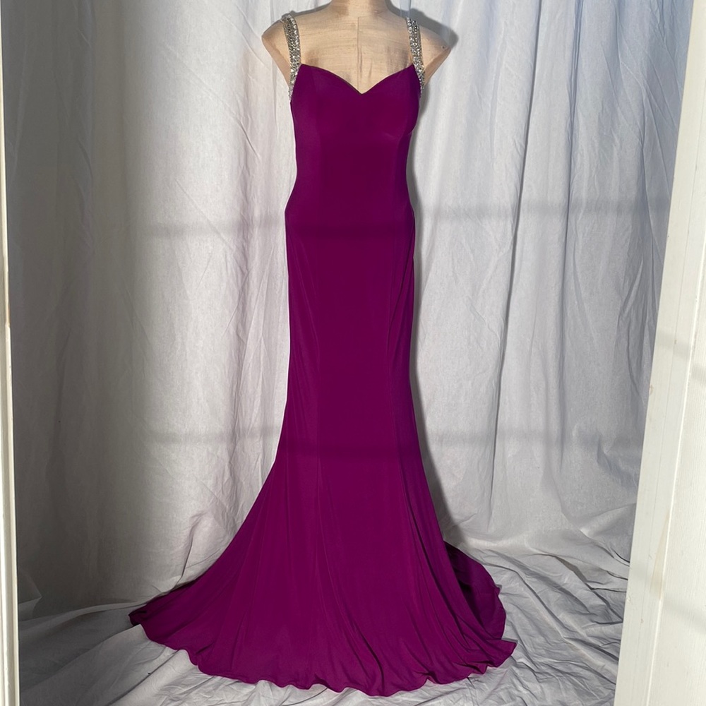 Zoey Grey Magenta Gown Size 2